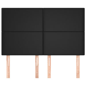 vidaXL Headboard Black 144x5x118/128 cm Faux Leather