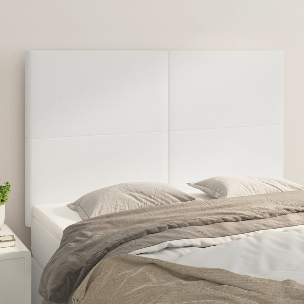 vidaXL Headboard White 144x5x118/128 cm Faux Leather