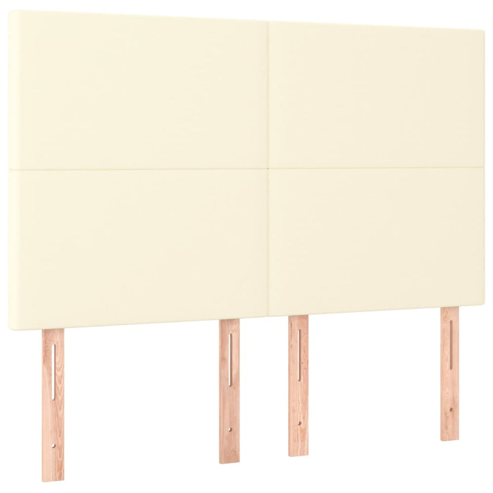 vidaXL Headboard Cream 144x5x118/128 cm Faux Leather