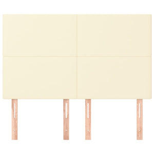 vidaXL Headboard Cream 144x5x118/128 cm Faux Leather