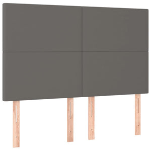 vidaXL Headboard Grey 144x5x118/128 cm Faux Leather