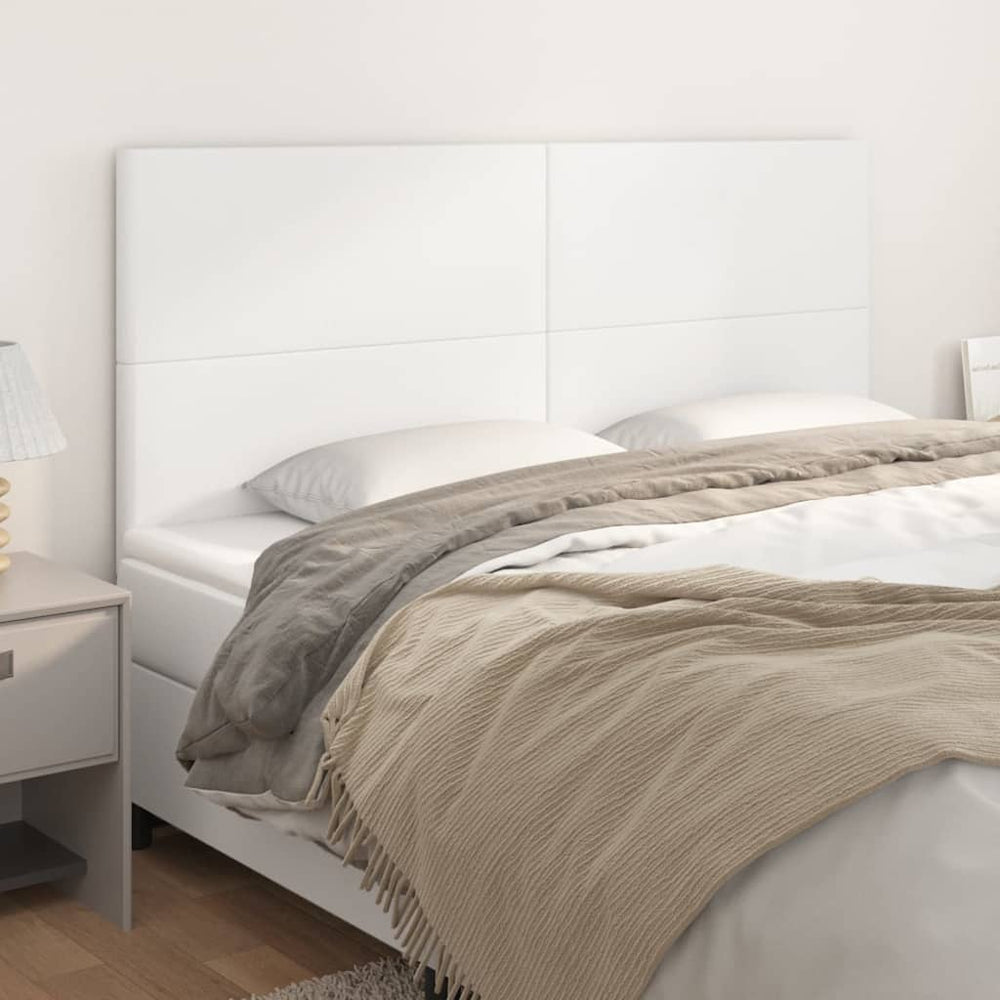 vidaXL Headboard White 160x5x118/128 cm Faux Leather
