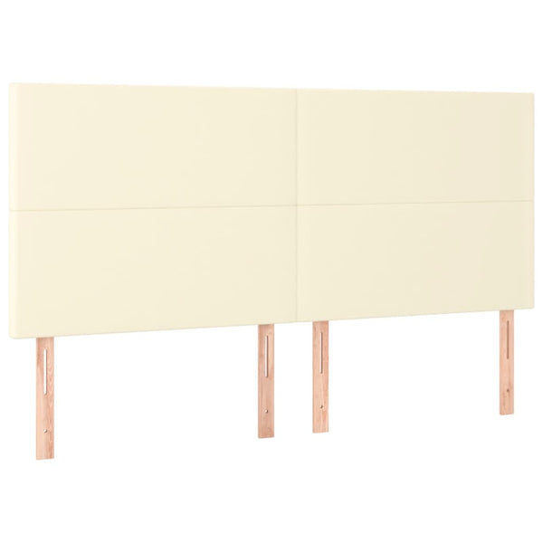 vidaXL Headboard Cream 160x5x118/128 cm Faux Leather