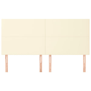 vidaXL Headboard Cream 160x5x118/128 cm Faux Leather
