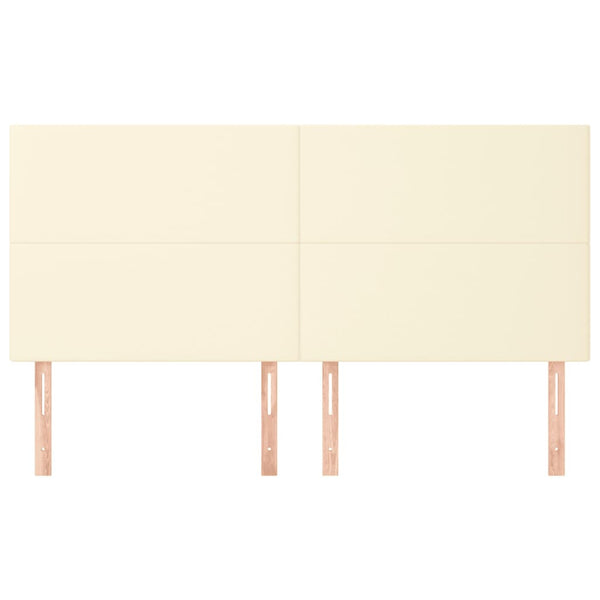 vidaXL Headboard Cream 160x5x118/128 cm Faux Leather