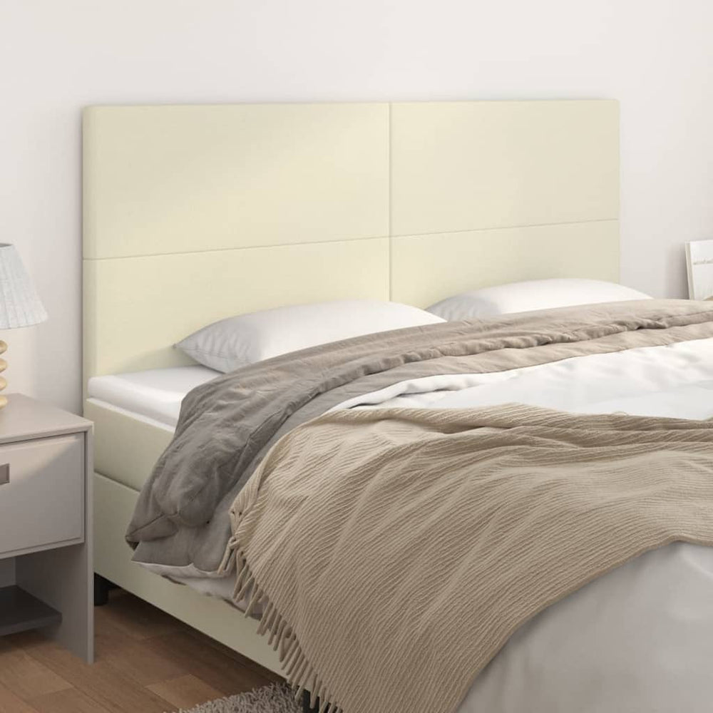 vidaXL Headboard Cream 160x5x118/128 cm Faux Leather