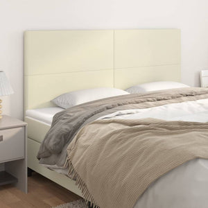 vidaXL Headboard Cream 160x5x118/128 cm Faux Leather