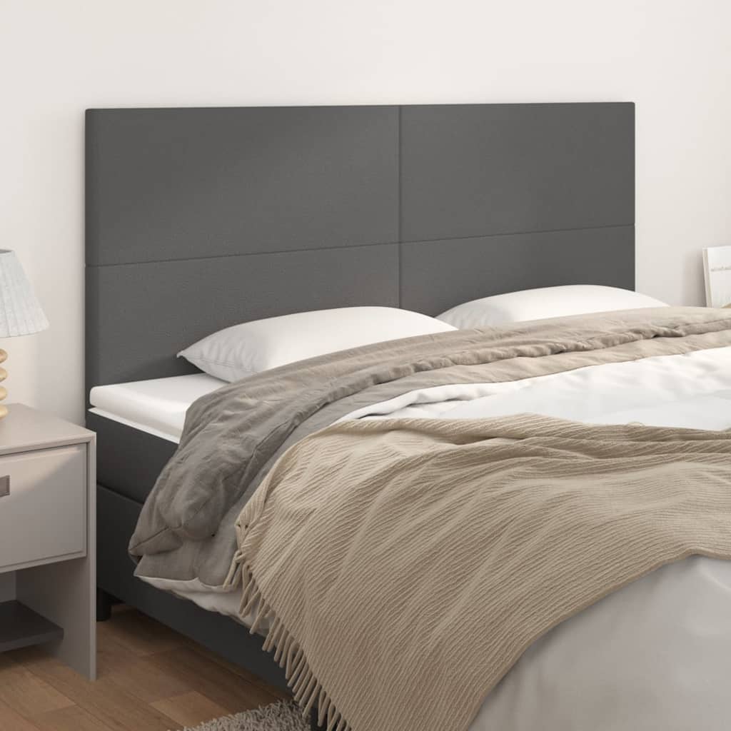 vidaXL Headboard Grey 160x5x118/128 cm Faux Leather