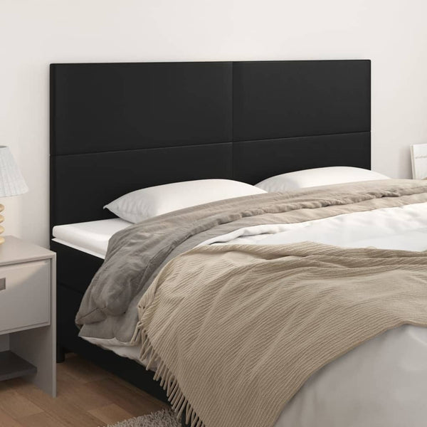 vidaXL Headboard Black 180x5x118/128 cm Faux Leather