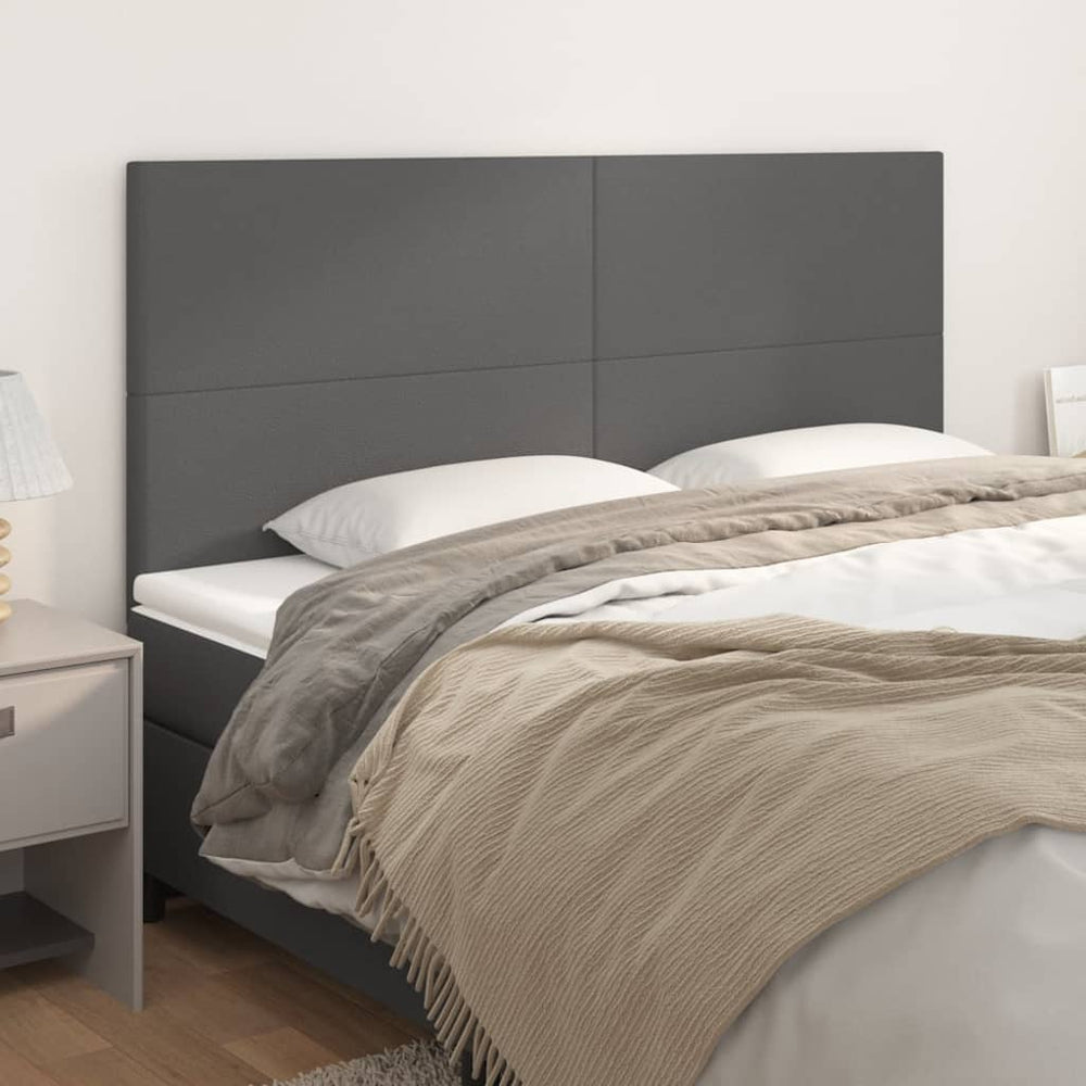 vidaXL Headboard Grey 180x5x118/128 cm Faux Leather