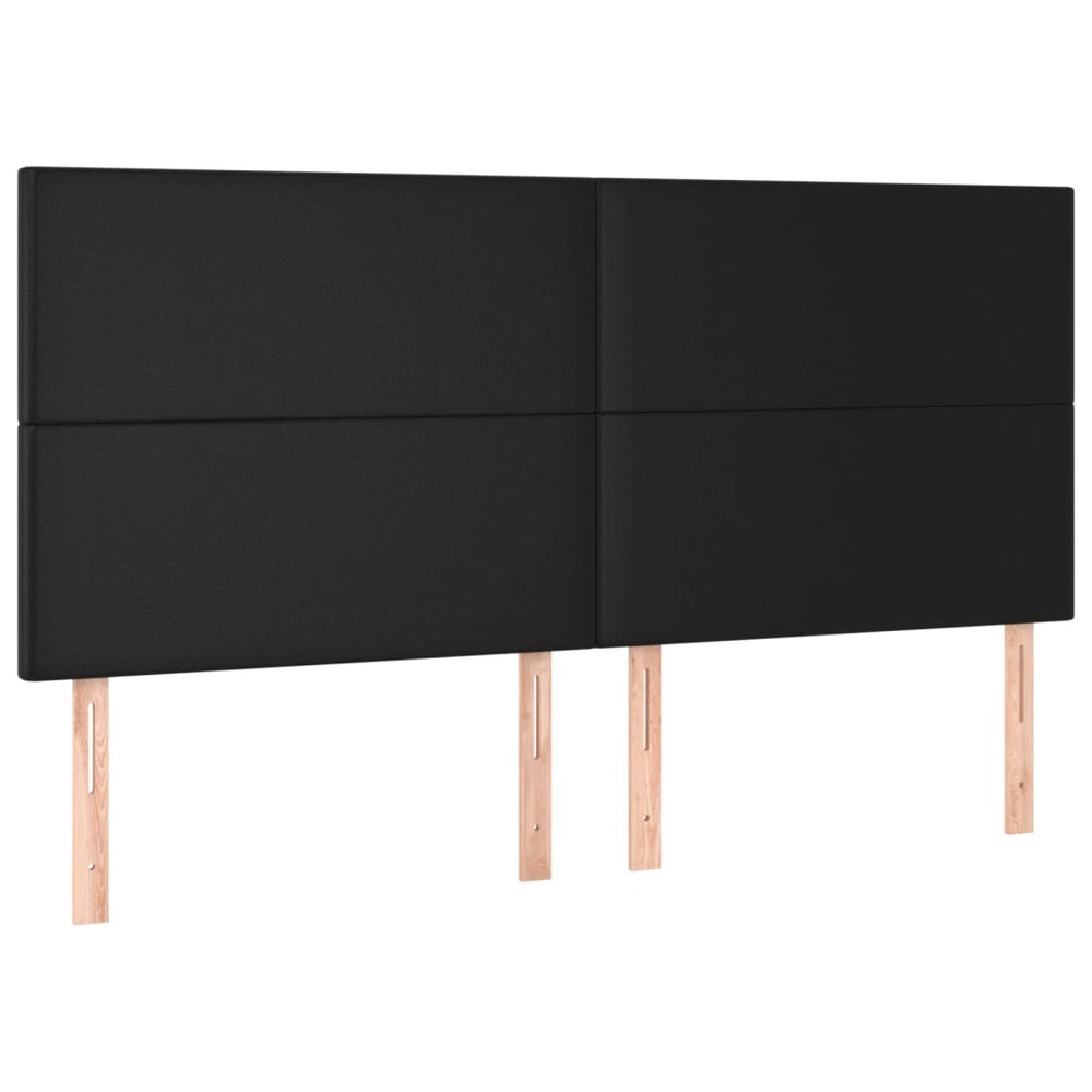 vidaXL Headboard Black 200x5x118/128 cm Faux Leather