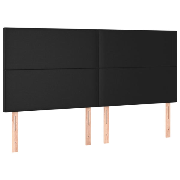 vidaXL Headboard Black 200x5x118/128 cm Faux Leather
