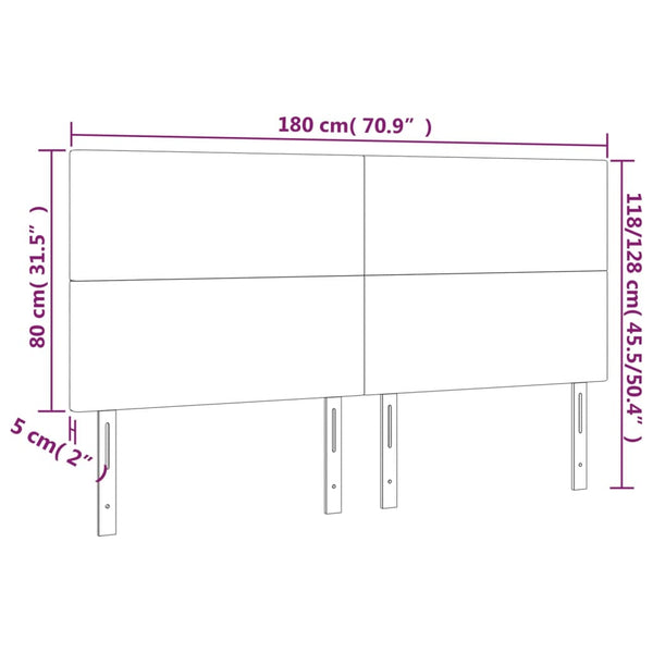 vidaXL Headboard Black 200x5x118/128 cm Faux Leather