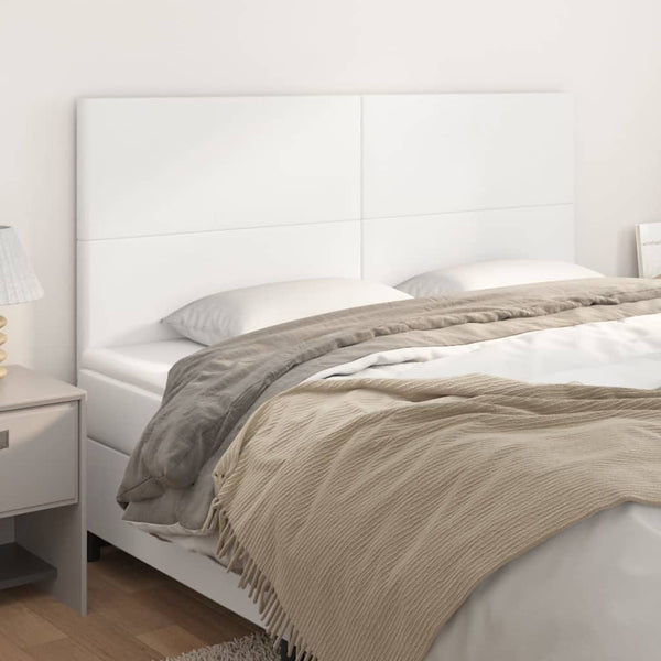 vidaXL Headboard White 200x5x118/128 cm Faux Leather