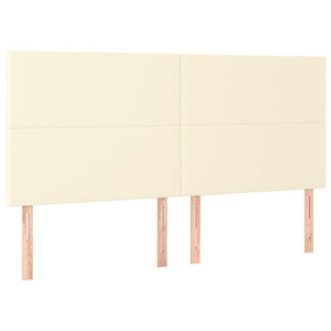 vidaXL Headboard Cream 200x5x118/128 cm Faux Leather