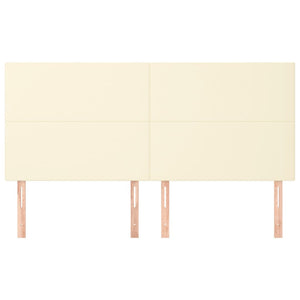 vidaXL Headboard Cream 200x5x118/128 cm Faux Leather