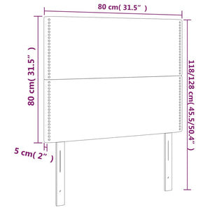 vidaXL Headboard Black 80x5x118/128 cm Fabric