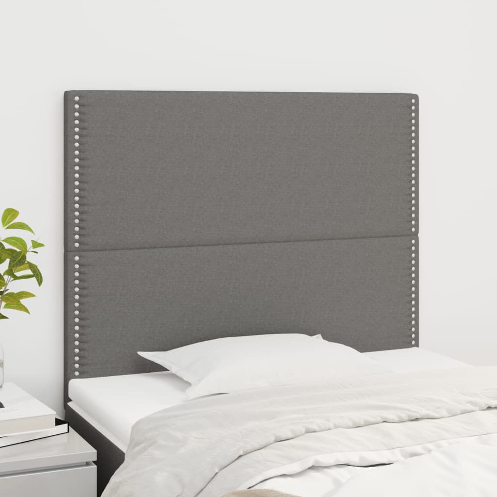 vidaXL Headboard Dark Grey 90 x 5 x 118/128 cm Fabric