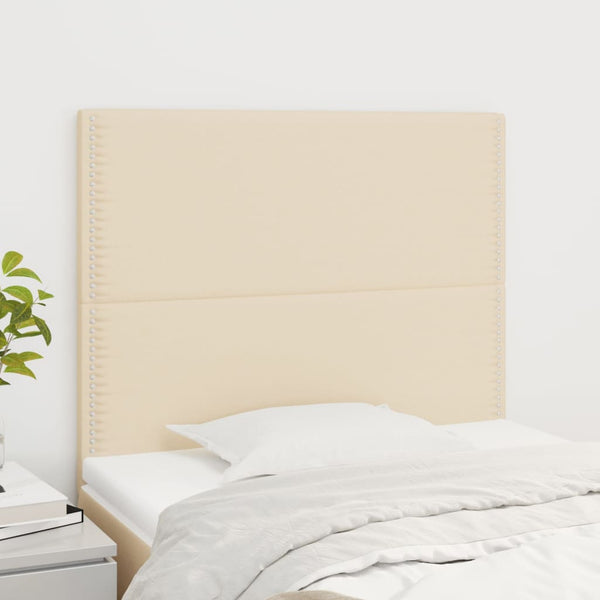 vidaXL Headboard Cream 90x5x118/128 cm Fabric