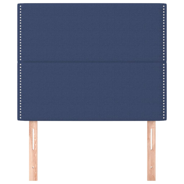 vidaXL Headboard Blue 90x5x118/128 cm Fabric