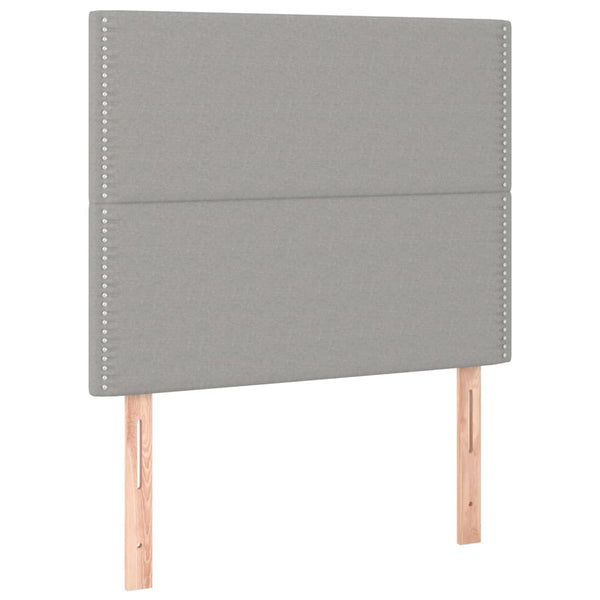vidaXL Headboard Light Gray 100 x 5 x 118/128 cm Fabric