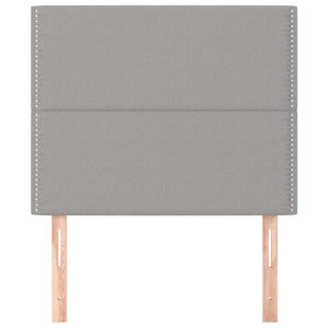 vidaXL Headboard Light Gray 100 x 5 x 118/128 cm Fabric