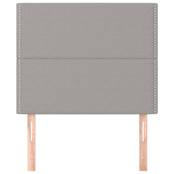 vidaXL Headboard Light Gray 100 x 5 x 118/128 cm Fabric