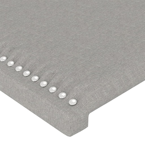 vidaXL Headboard Light Gray 100 x 5 x 118/128 cm Fabric