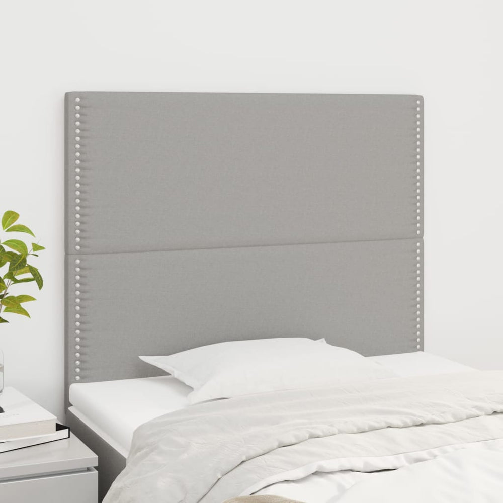 vidaXL Headboard Light Gray 100 x 5 x 118/128 cm Fabric
