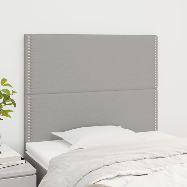 vidaXL Headboard Light Gray 100 x 5 x 118/128 cm Fabric