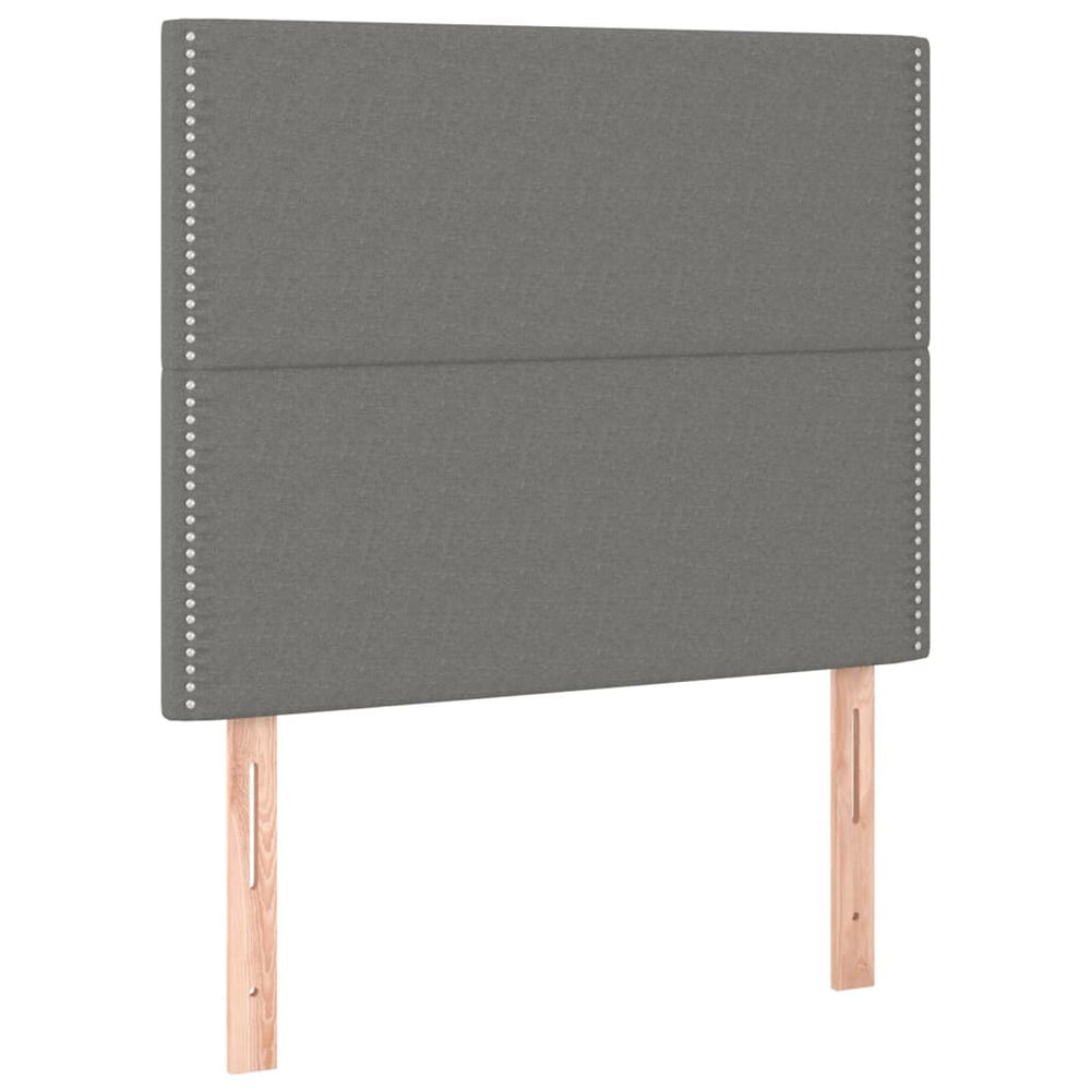 vidaXL Headboard Dark Grey 100 x 5 x 118/128 cm Fabric