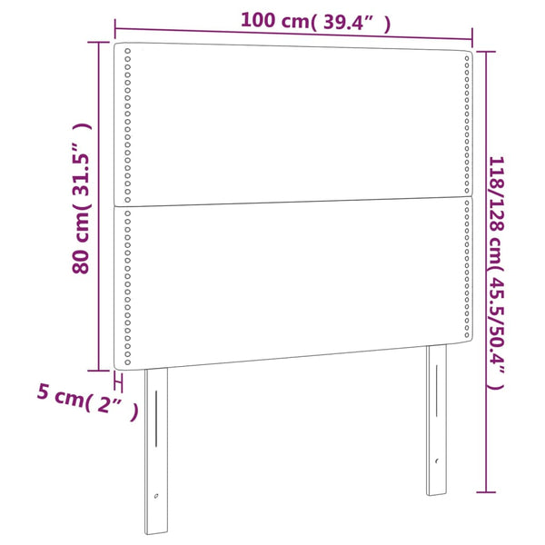 vidaXL Headboard Taupe 100x5x118/128 cm Fabric