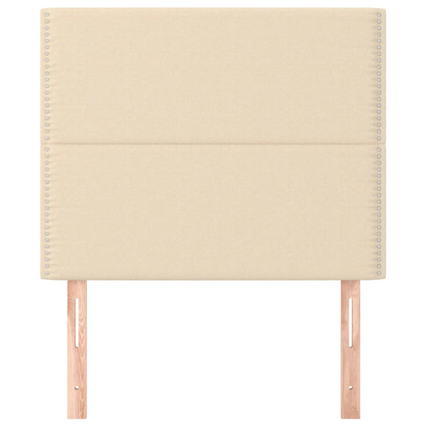 vidaXL Headboard Cream 100x5x118/128 cm Fabric