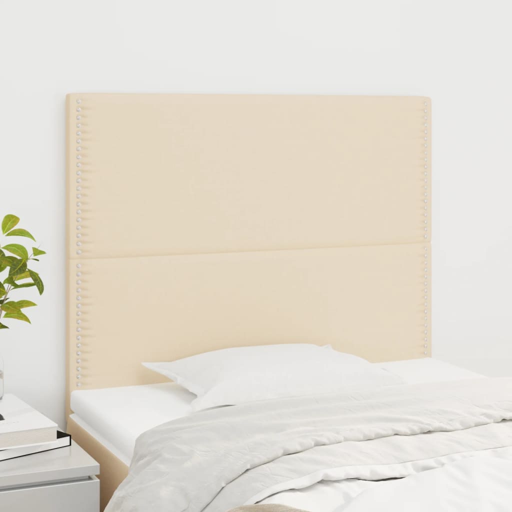 vidaXL Headboard Cream 100x5x118/128 cm Fabric