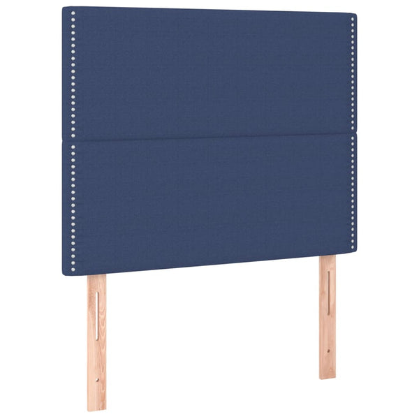 vidaXL Headboard Blue 100 x 5 x 118/128 cm Fabric