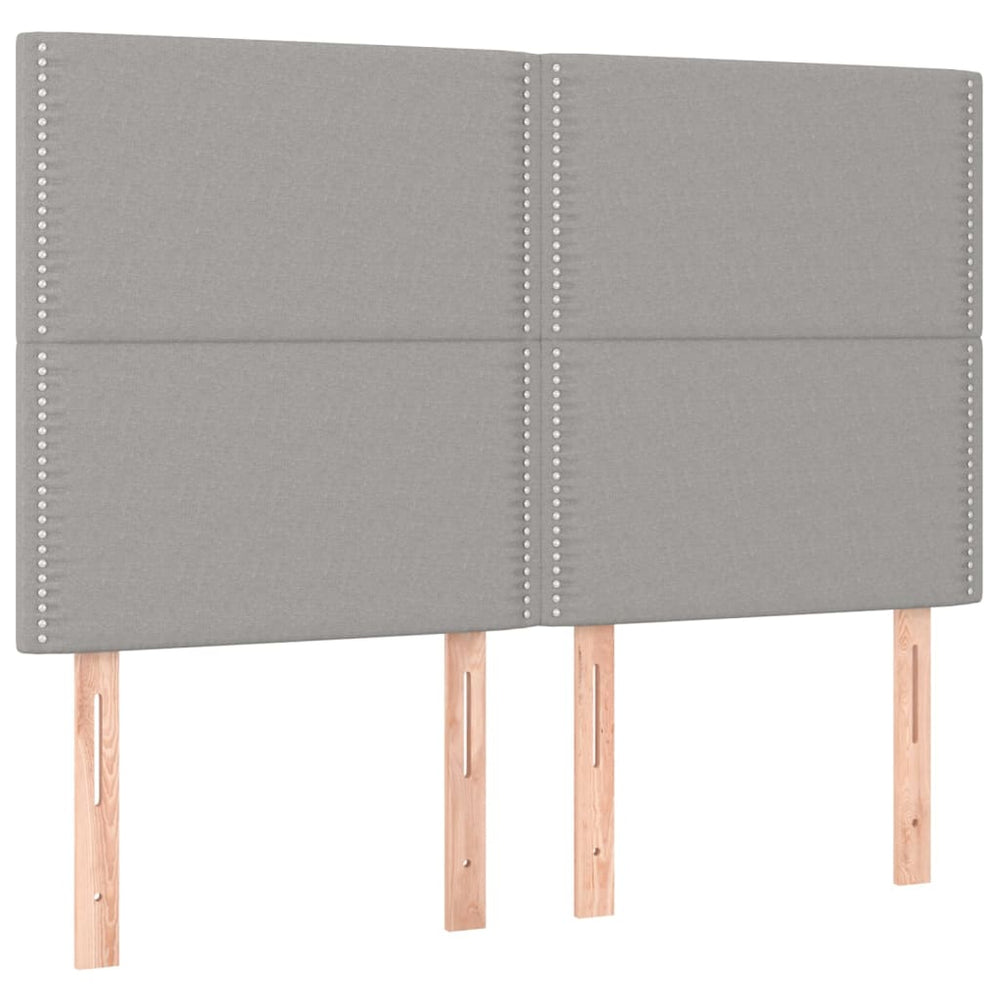 vidaXL Headboard Light Gray 144x5x118/128 cm Fabric