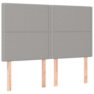 vidaXL Headboard Light Gray 144x5x118/128 cm Fabric