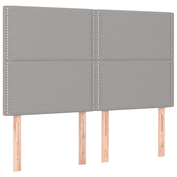 vidaXL Headboard Light Gray 144x5x118/128 cm Fabric