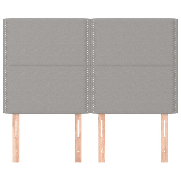 vidaXL Headboard Light Gray 144x5x118/128 cm Fabric