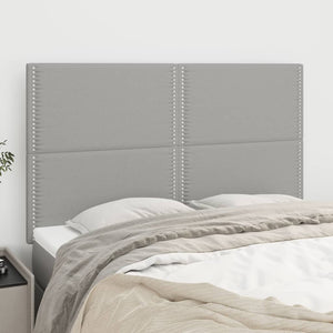 vidaXL Headboard Light Gray 144x5x118/128 cm Fabric