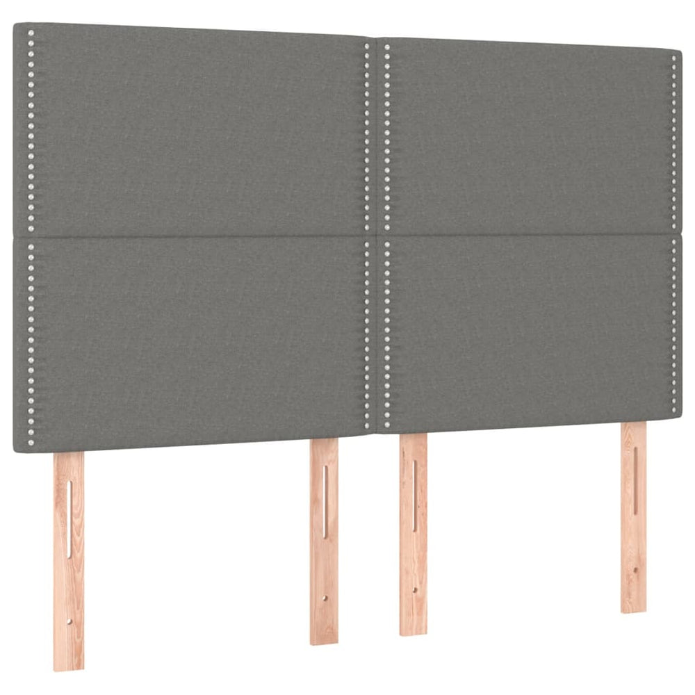 vidaXL Headboard Dark Grey 144 x 5 x 118/128 cm Fabric