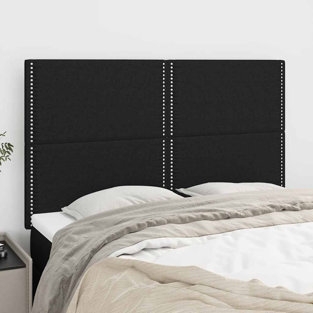 vidaXL Headboard Black 144x5x118/128 cm Fabric