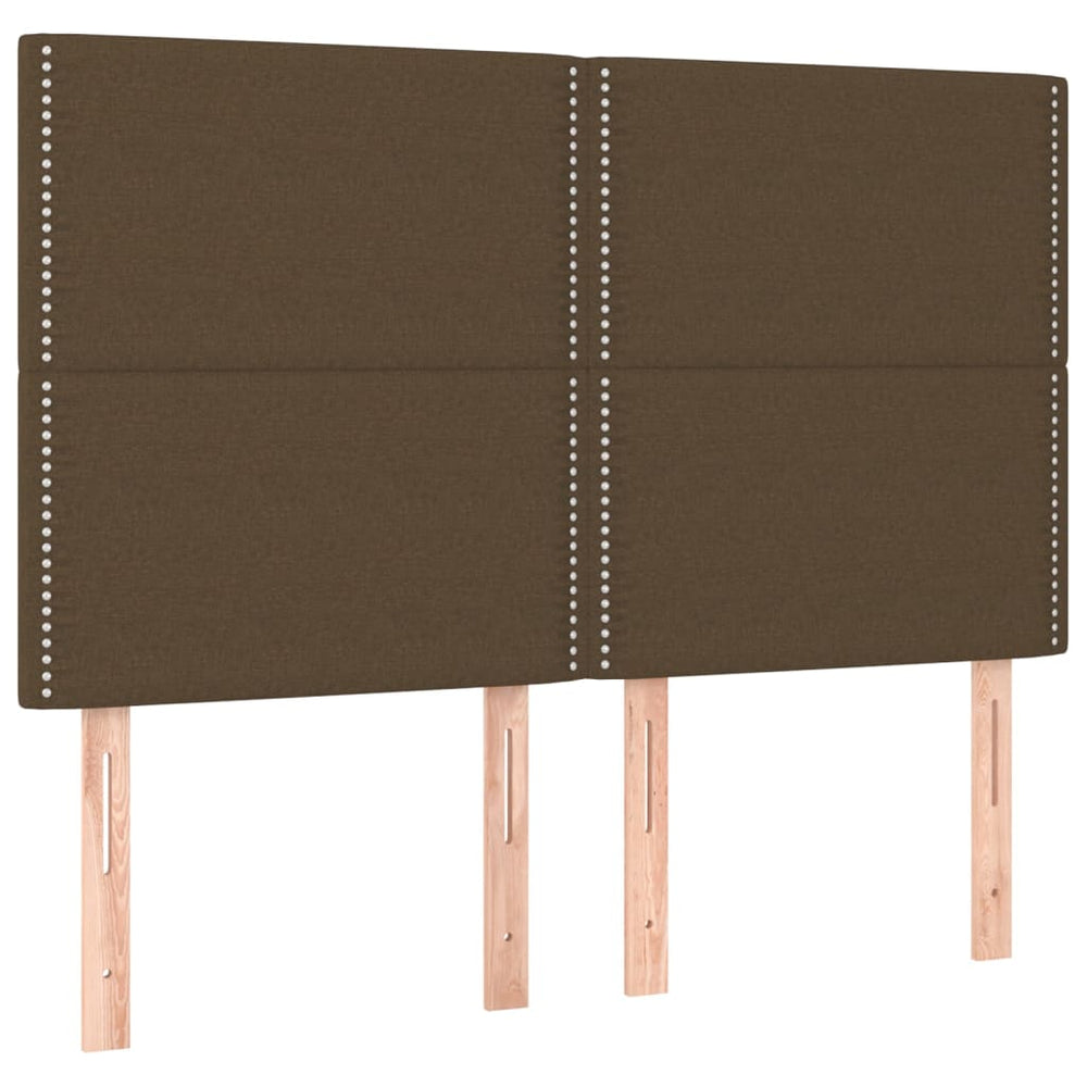 vidaXL Headboard Dark Brown 144x5x118/128 cm Fabric