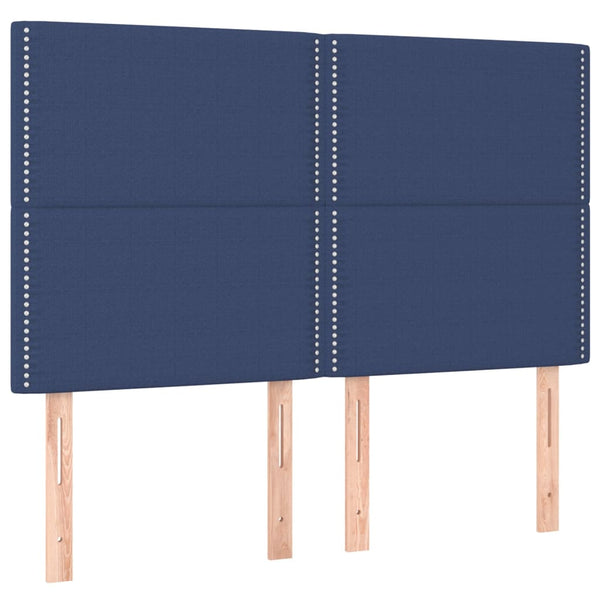 vidaXL Headboard Blue 144x5x118/128 cm Fabric