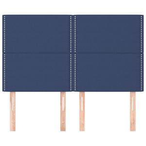 vidaXL Headboard Blue 144x5x118/128 cm Fabric