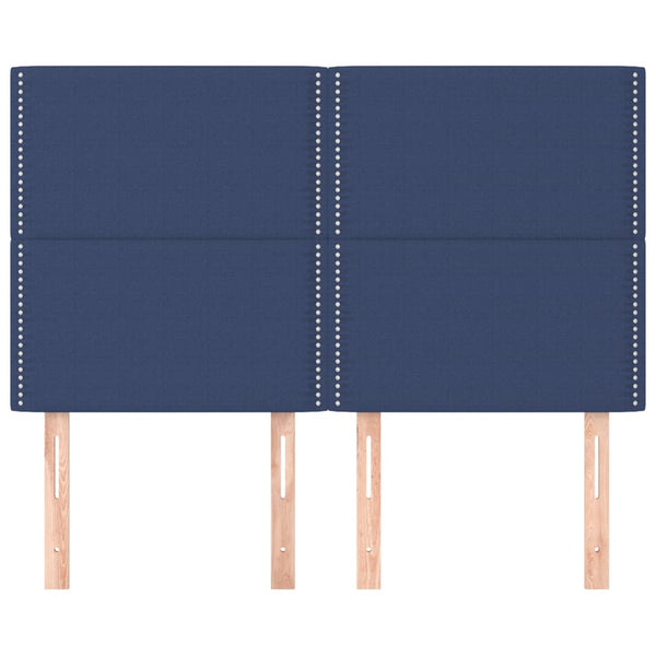 vidaXL Headboard Blue 144x5x118/128 cm Fabric