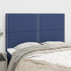 vidaXL Headboard Blue 144x5x118/128 cm Fabric