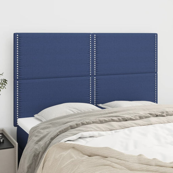 vidaXL Headboard Blue 144x5x118/128 cm Fabric