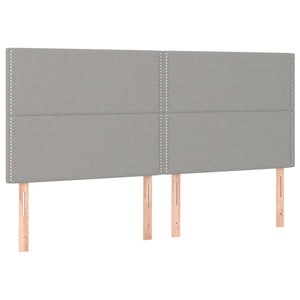 vidaXL Headboard Light Gray 180 x 5 x 118/128 cm Fabric