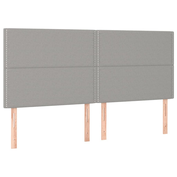 vidaXL Headboard Light Gray 180 x 5 x 118/128 cm Fabric